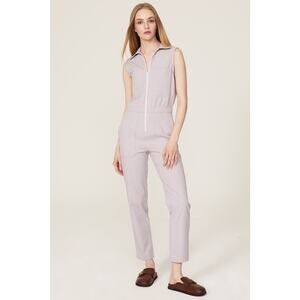 Rivet Utility Boss Lavender Purple Sleeveless Zip Front Collared Jumpsuit Size S